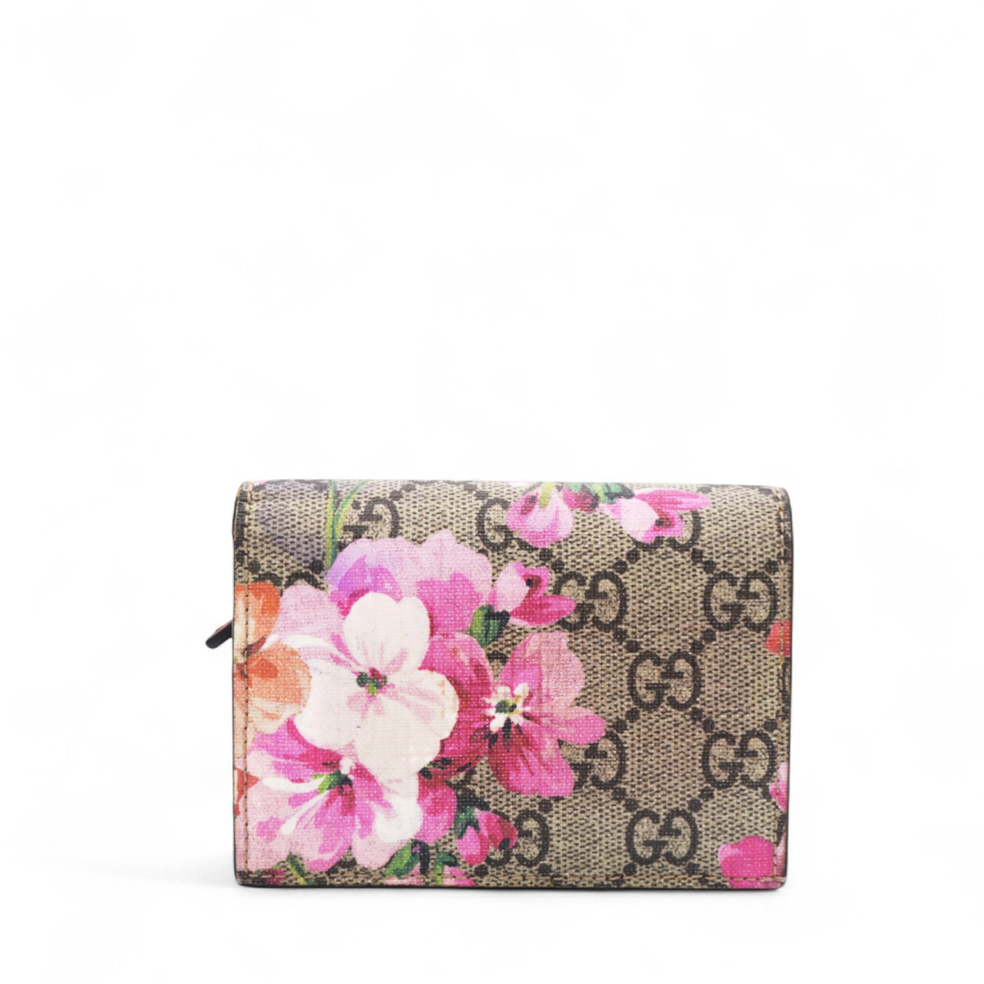 GG Supreme Monogram Blooms Card Case Beige