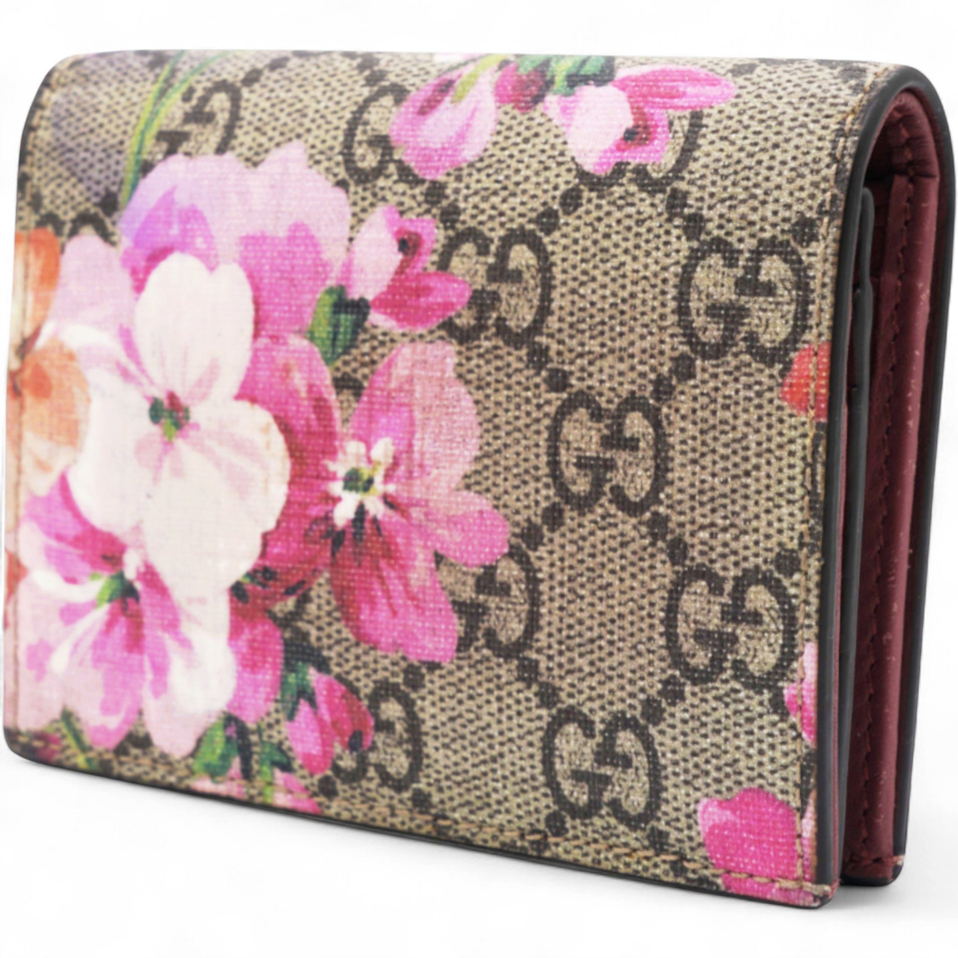 GG Supreme Monogram Blooms Card Case Beige