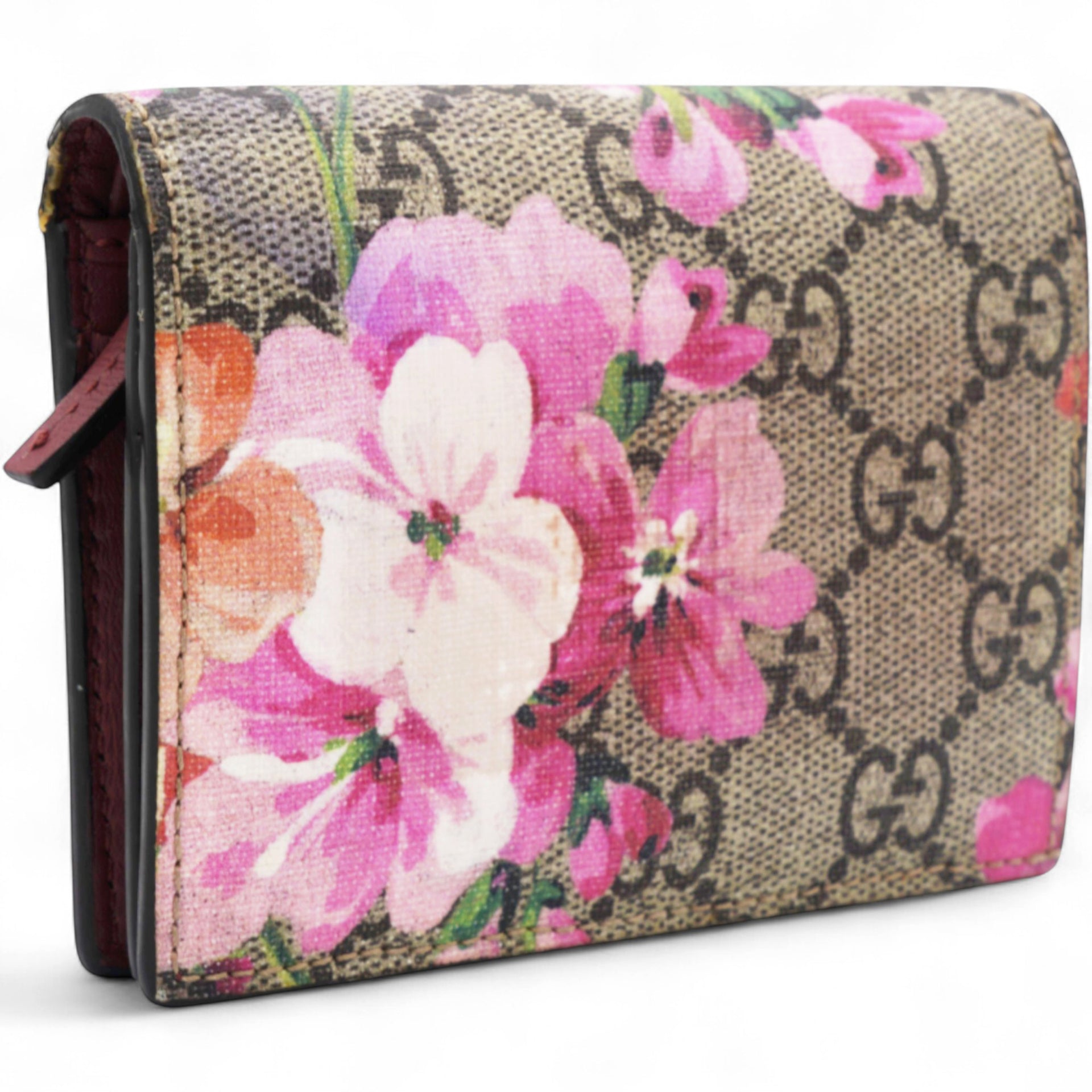 GG Supreme Monogram Blooms Card Case Beige