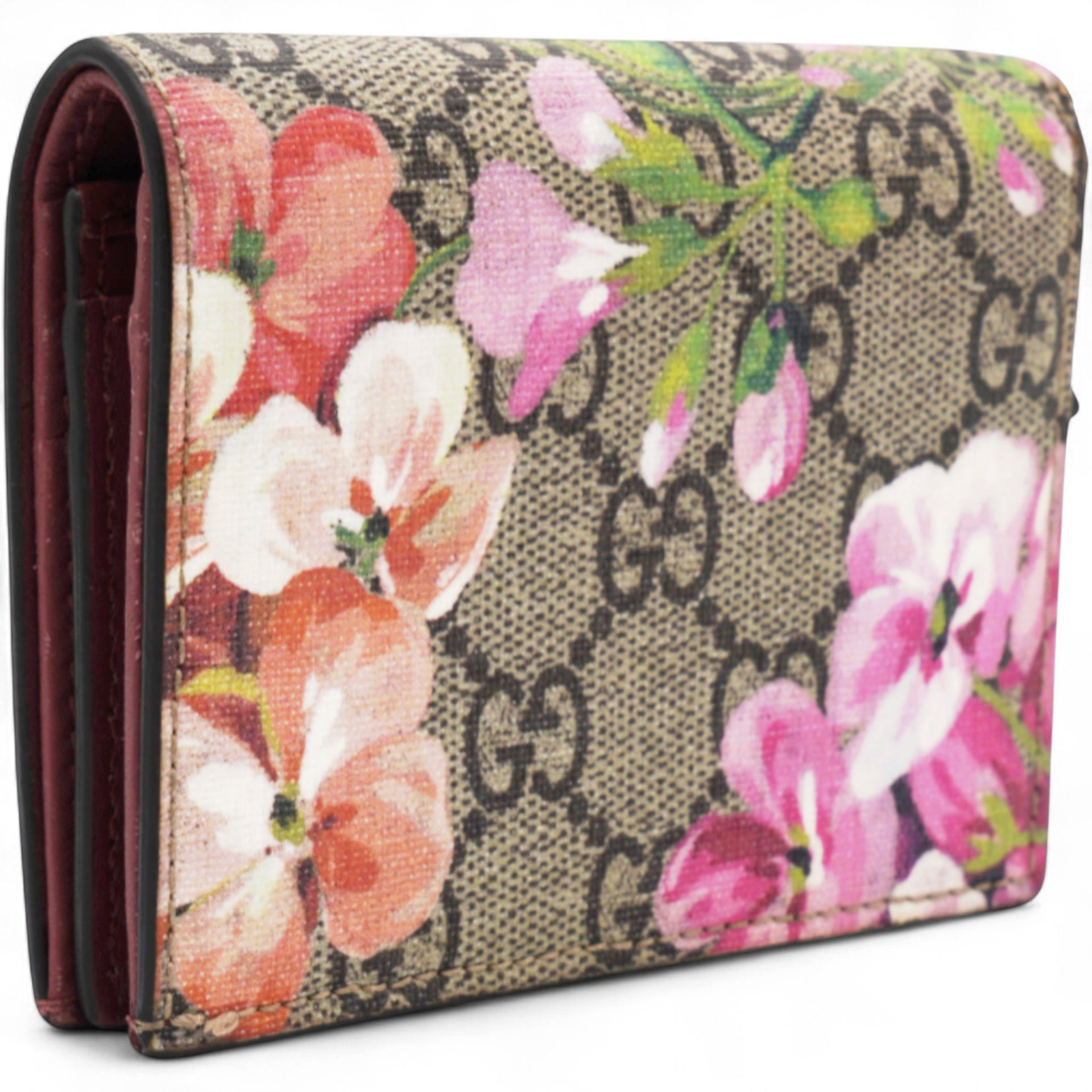 GG Supreme Monogram Blooms Card Case Beige