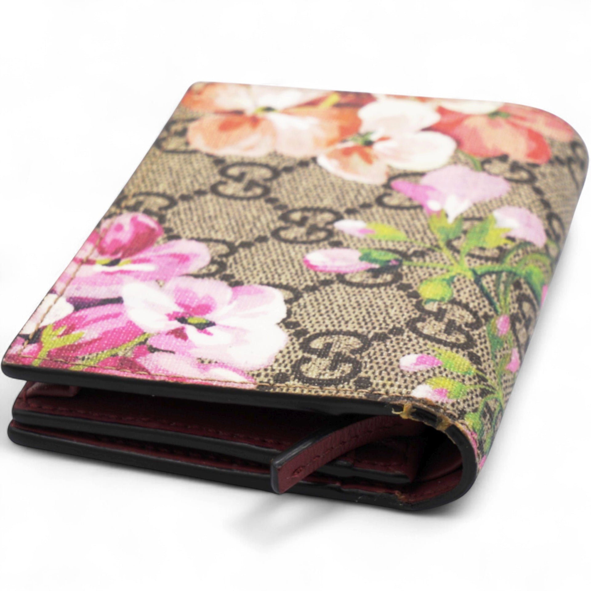 GG Supreme Monogram Blooms Card Case Beige