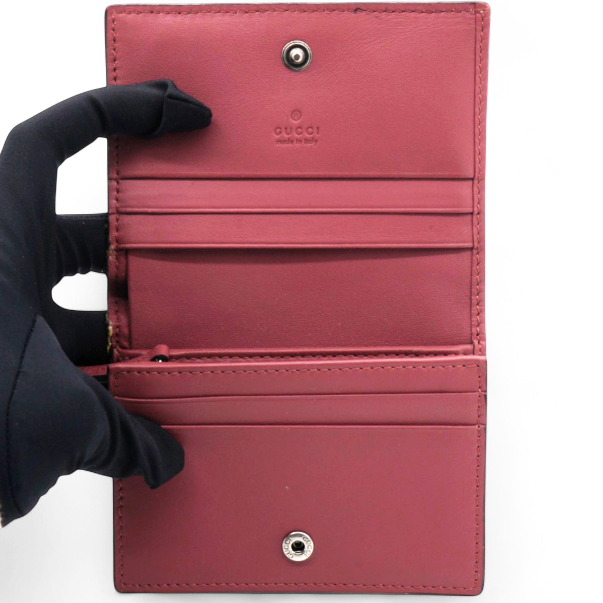 GG Supreme Monogram Blooms Card Case Beige