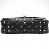 Valentino Garavani  Lambskin Small Rockstud Spike Shoulder Bag Black