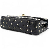 Valentino Garavani  Lambskin Small Rockstud Spike Shoulder Bag Black