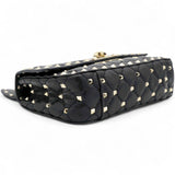 Valentino Garavani  Lambskin Small Rockstud Spike Shoulder Bag Black