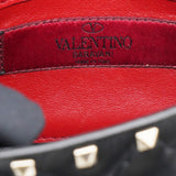 Valentino Garavani  Lambskin Small Rockstud Spike Shoulder Bag Black