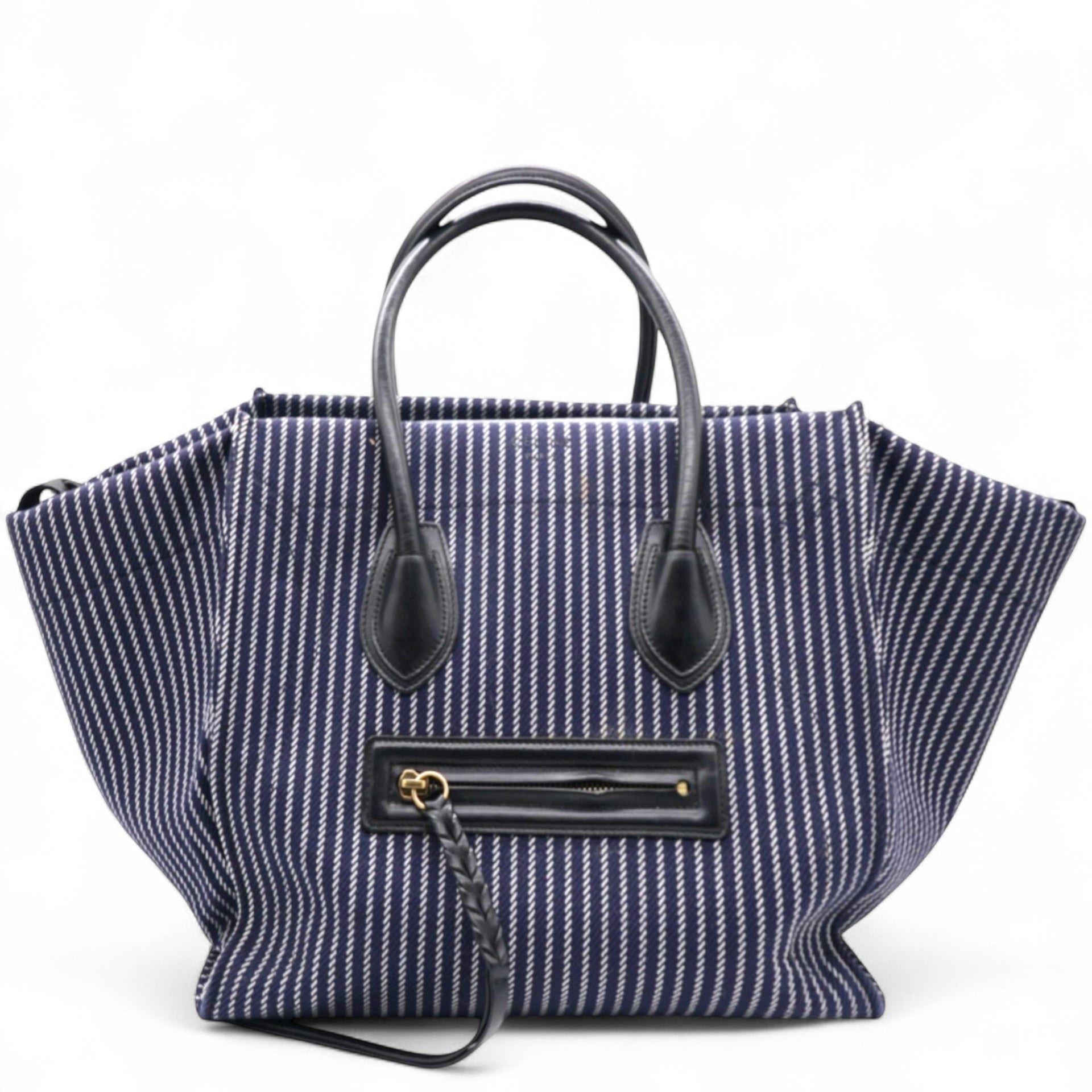 Cotton Canvas Striped Phantom Luggage Navy White