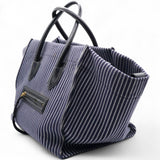 Cotton Canvas Striped Phantom Luggage Navy White