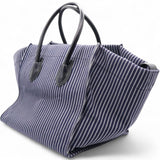 Cotton Canvas Striped Phantom Luggage Navy White