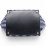 Cotton Canvas Striped Phantom Luggage Navy White