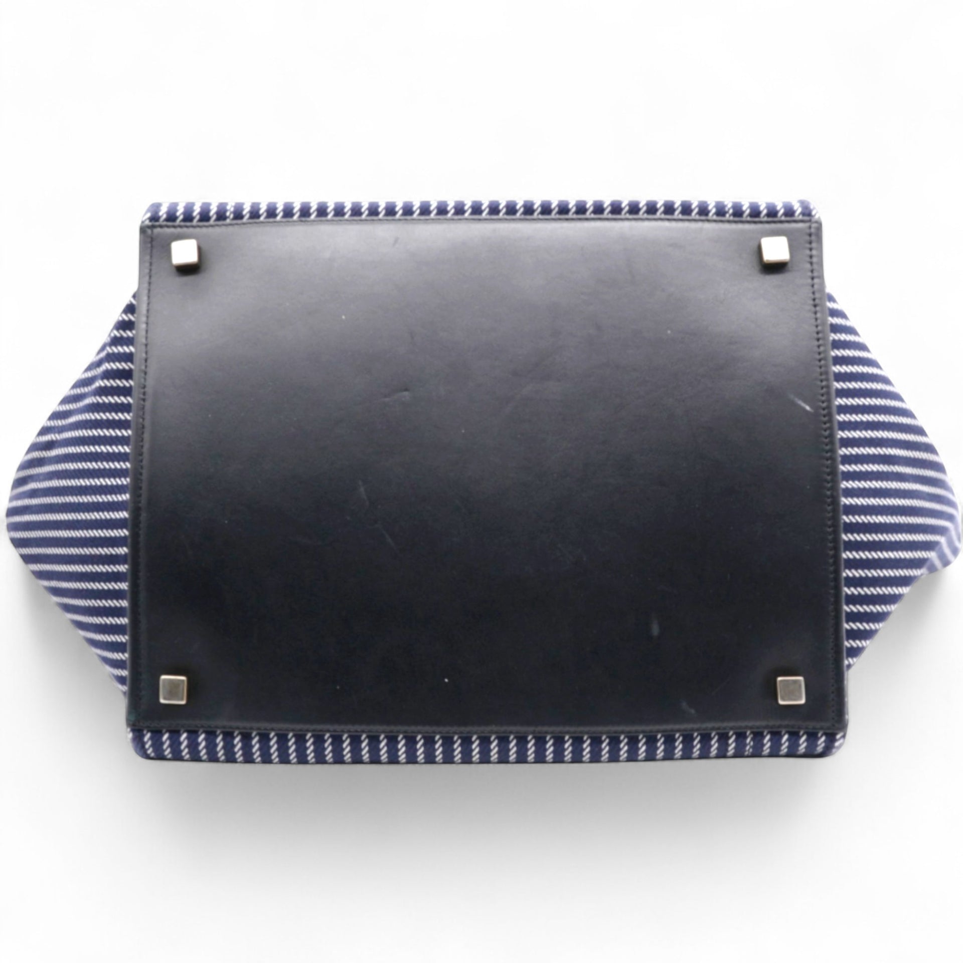 Cotton Canvas Striped Phantom Luggage Navy White