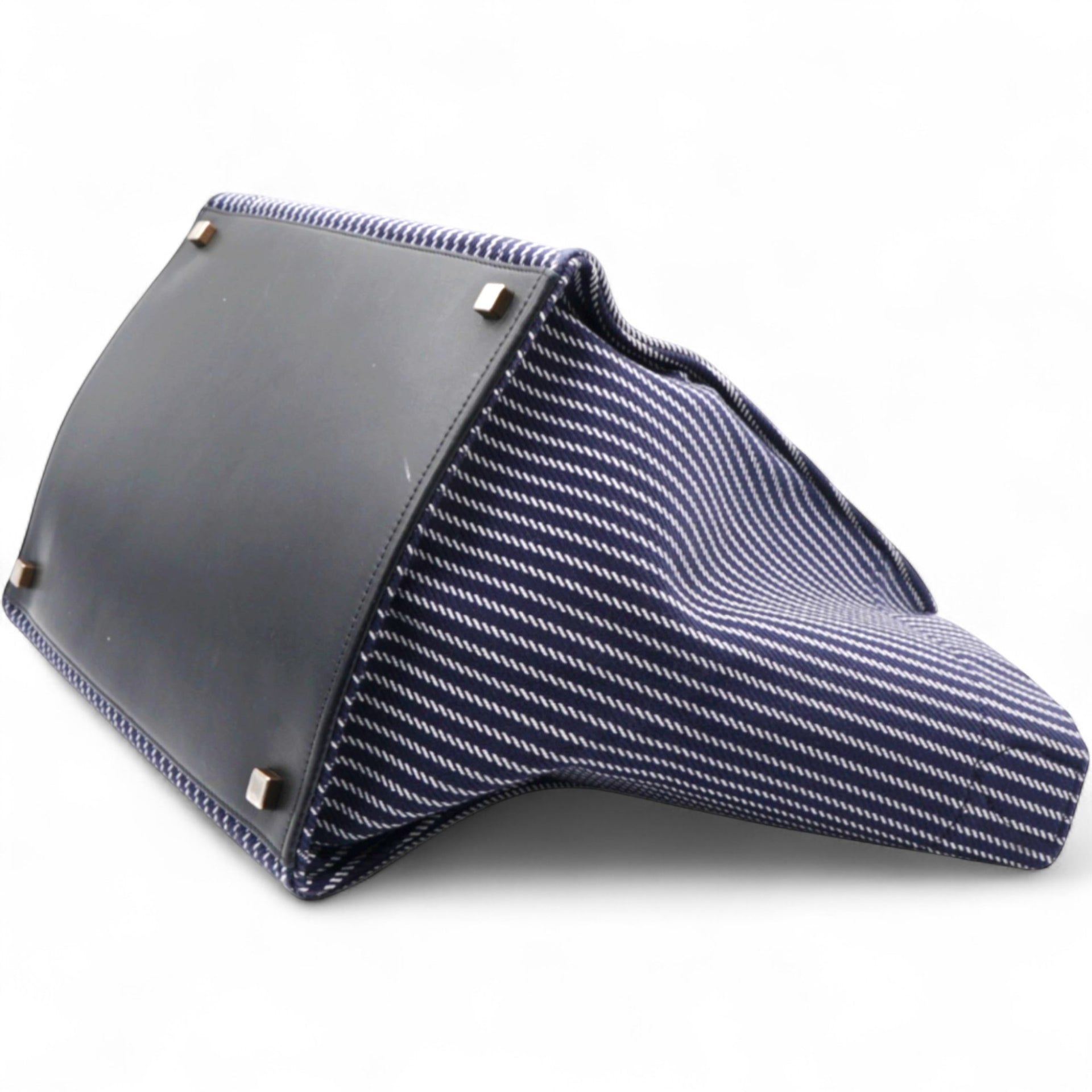 Cotton Canvas Striped Phantom Luggage Navy White