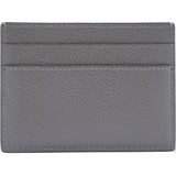 Grained Leather Classic Silver Hardware Card Holder Dark Grey