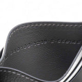 Grained Leather Classic Silver Hardware Card Holder Dark Grey