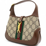 GG Supreme Monogram Azalea Web Mini Jackie 1961 Hobo Beige Ebony Brown Sugar