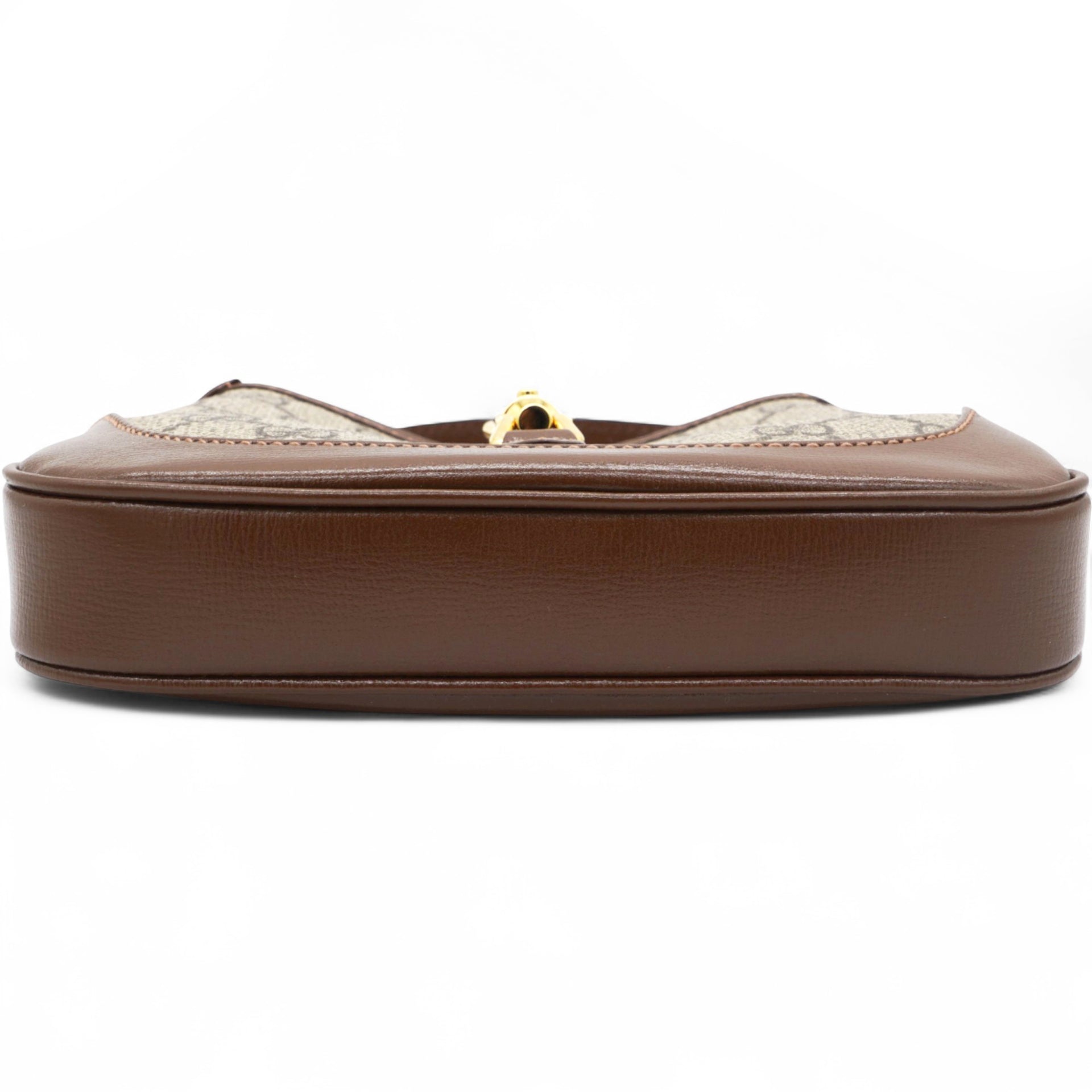 GG Supreme Monogram Azalea Web Mini Jackie 1961 Hobo Beige Ebony Brown Sugar