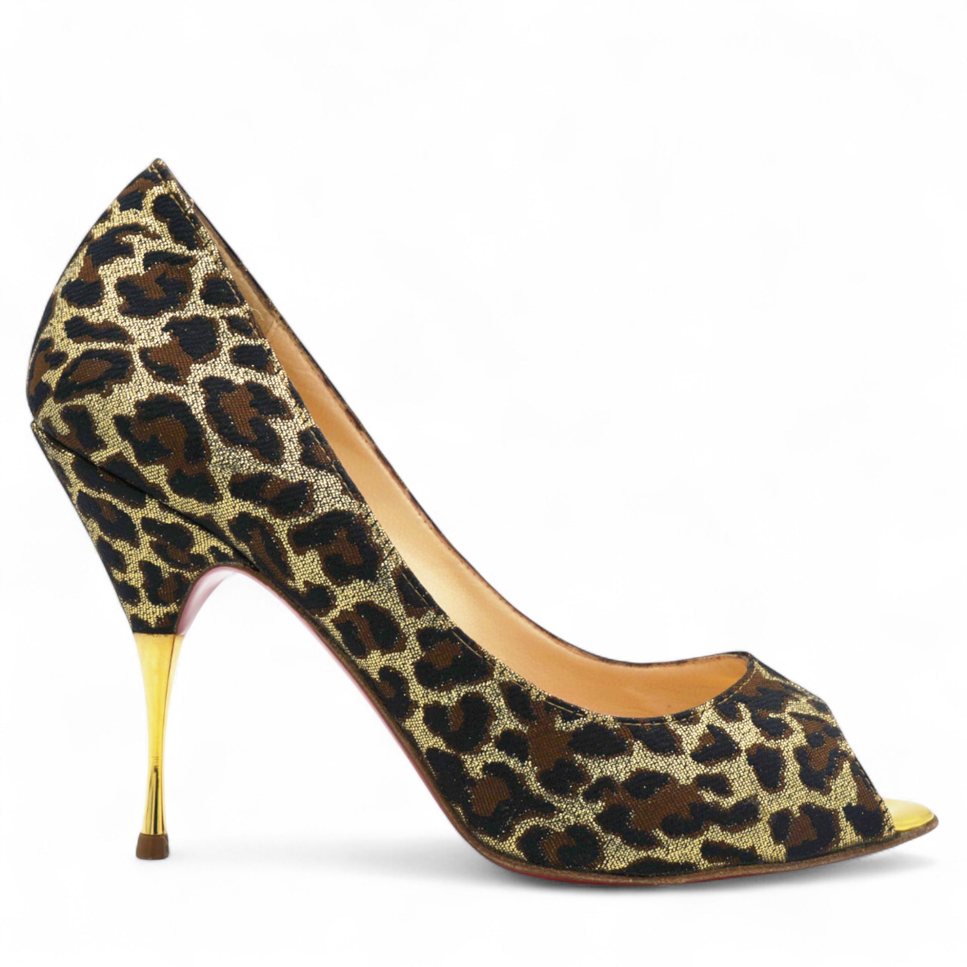 CHRISTIAN LOUBOUTIN Jacquard Leopard Print Yoyospina 70 Peep