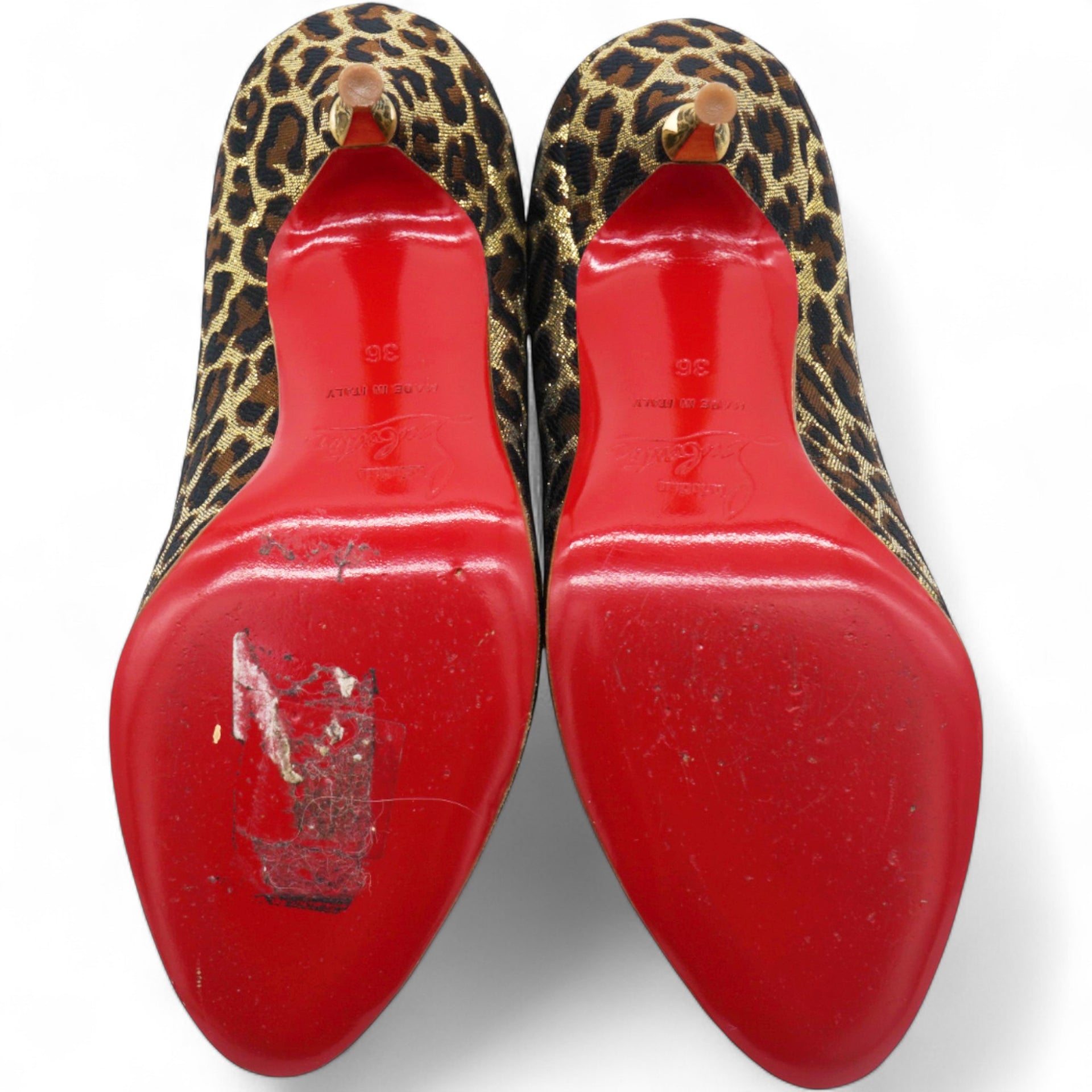 CHRISTIAN LOUBOUTIN Jacquard Leopard Print Yoyospina 70 Peep