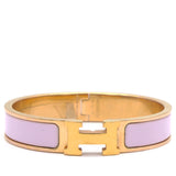 Clic Clac H Pink Enamel Rose Gold Plated Bracelet