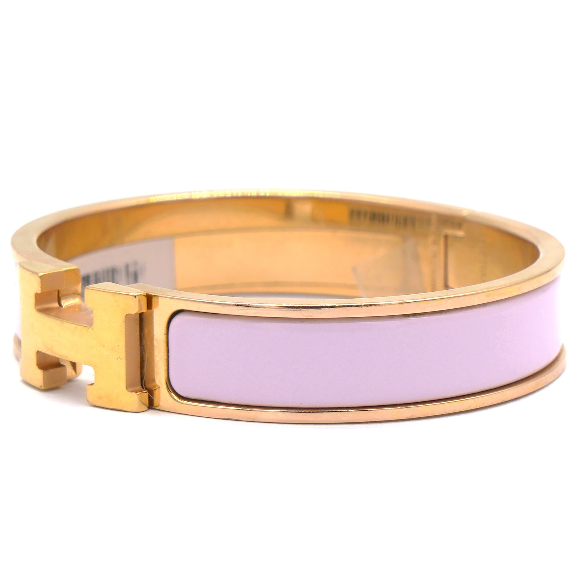 Clic Clac H Pink Enamel Rose Gold Plated Bracelet
