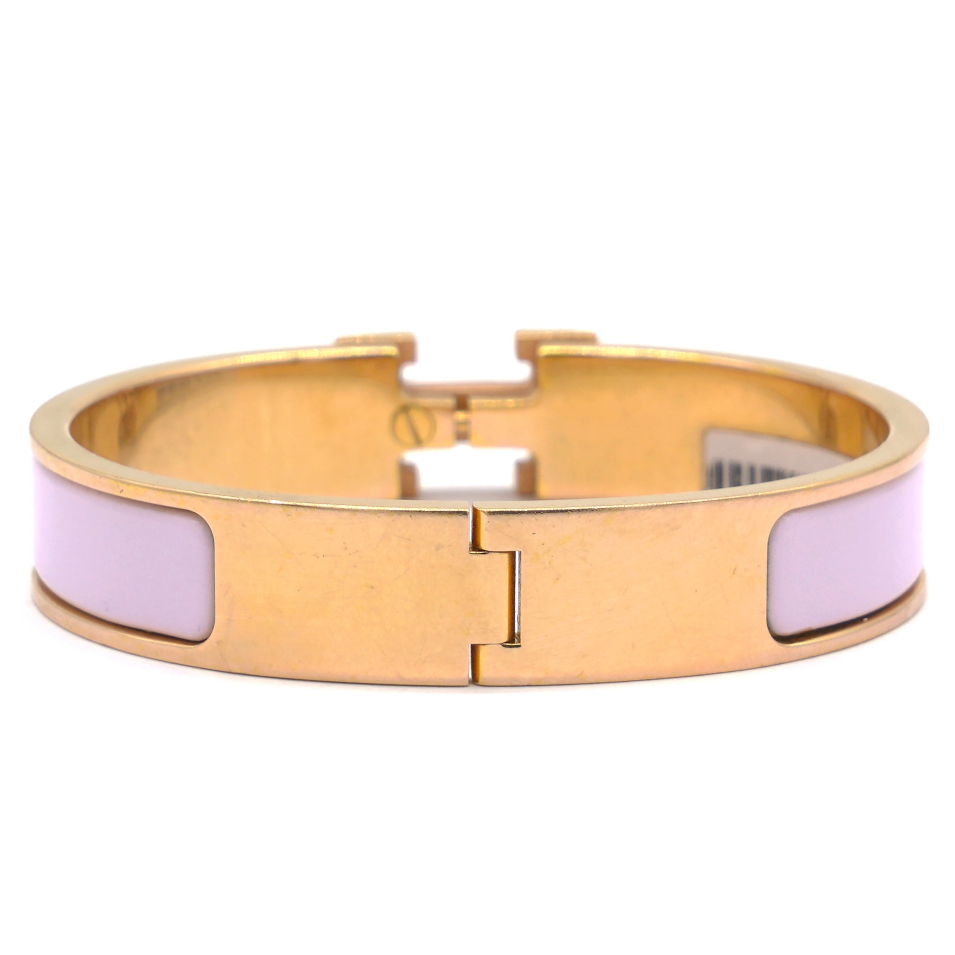 Clic Clac H Pink Enamel Rose Gold Plated Bracelet