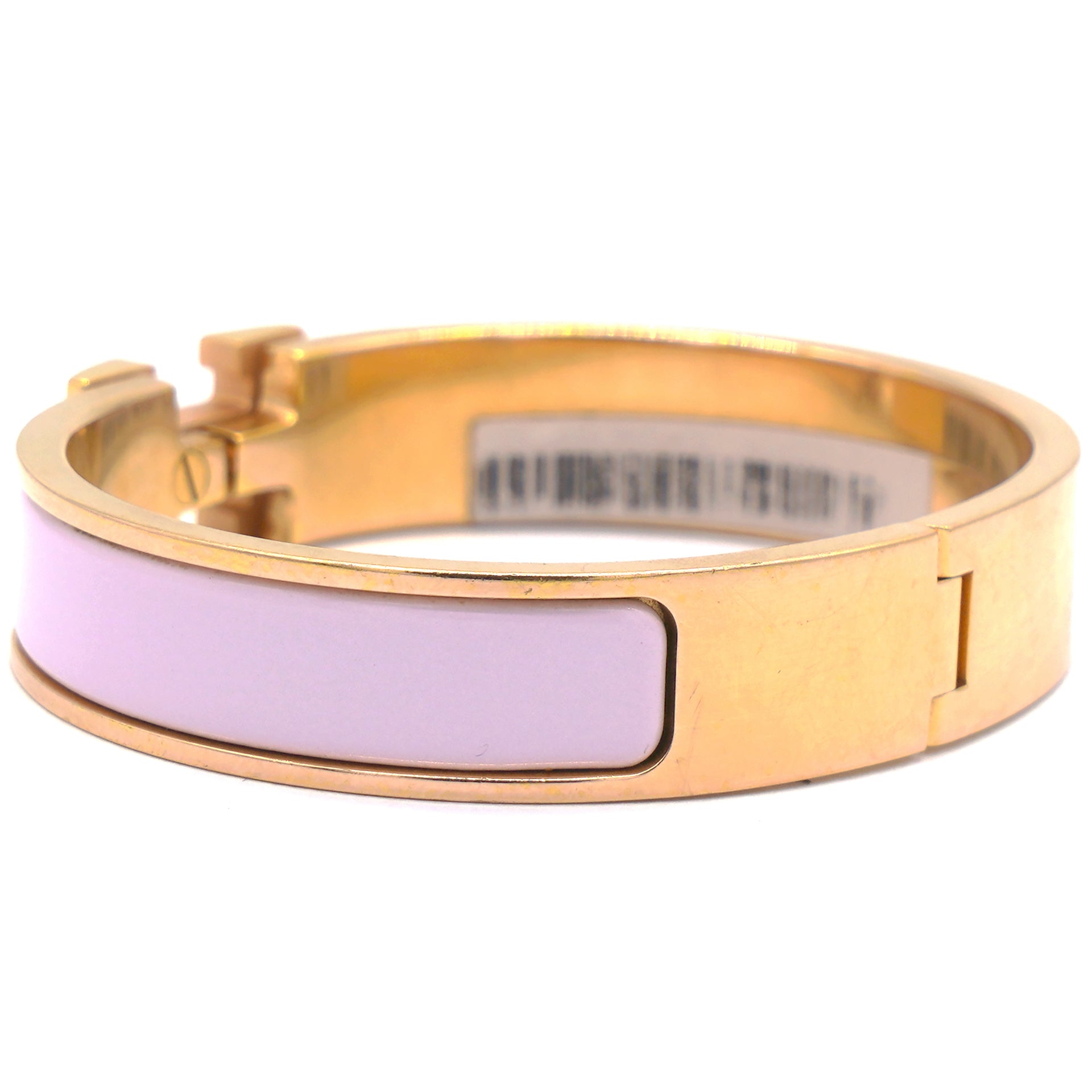 Clic Clac H Pink Enamel Rose Gold Plated Bracelet