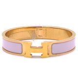 Clic Clac H Pink Enamel Rose Gold Plated Bracelet