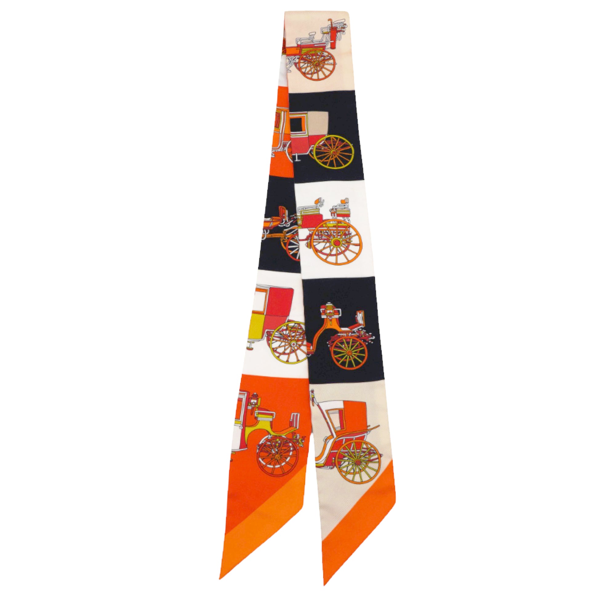 Silk Les Voitures Exquises Twilly Orange Beige Kaki