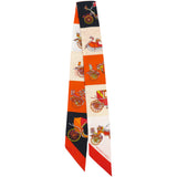 Silk Les Voitures Exquises Twilly Orange Beige Kaki