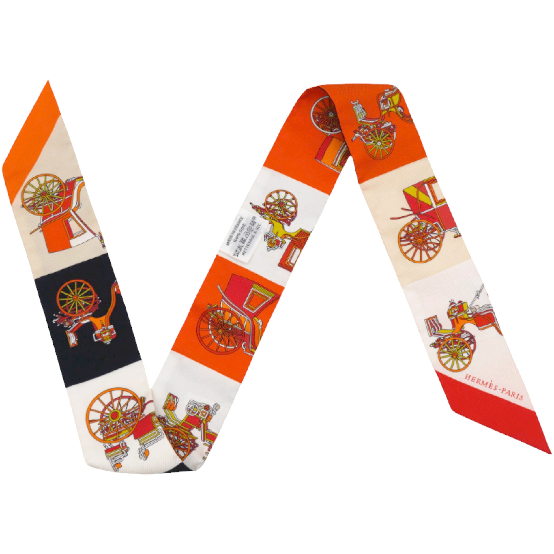 Silk Les Voitures Exquises Twilly Orange Beige Kaki