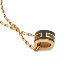 Pop H Mini Blanc Lacquer Black Rose Gold-Plated Pendant