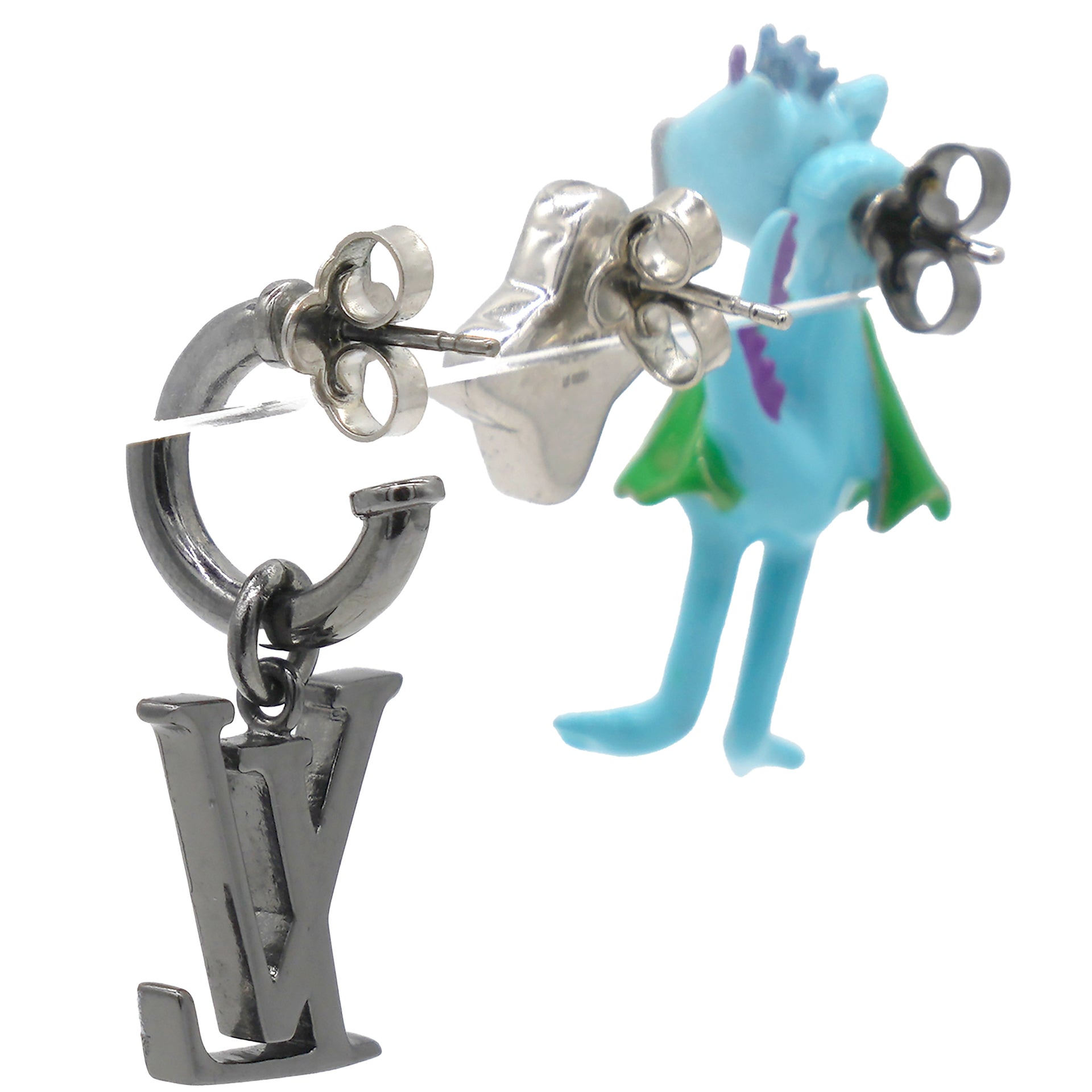 Enamel Palladium Earrings Multicolor