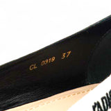 Fabric Ribbon Embroidered J'Adior Ballet Flats Black Size37