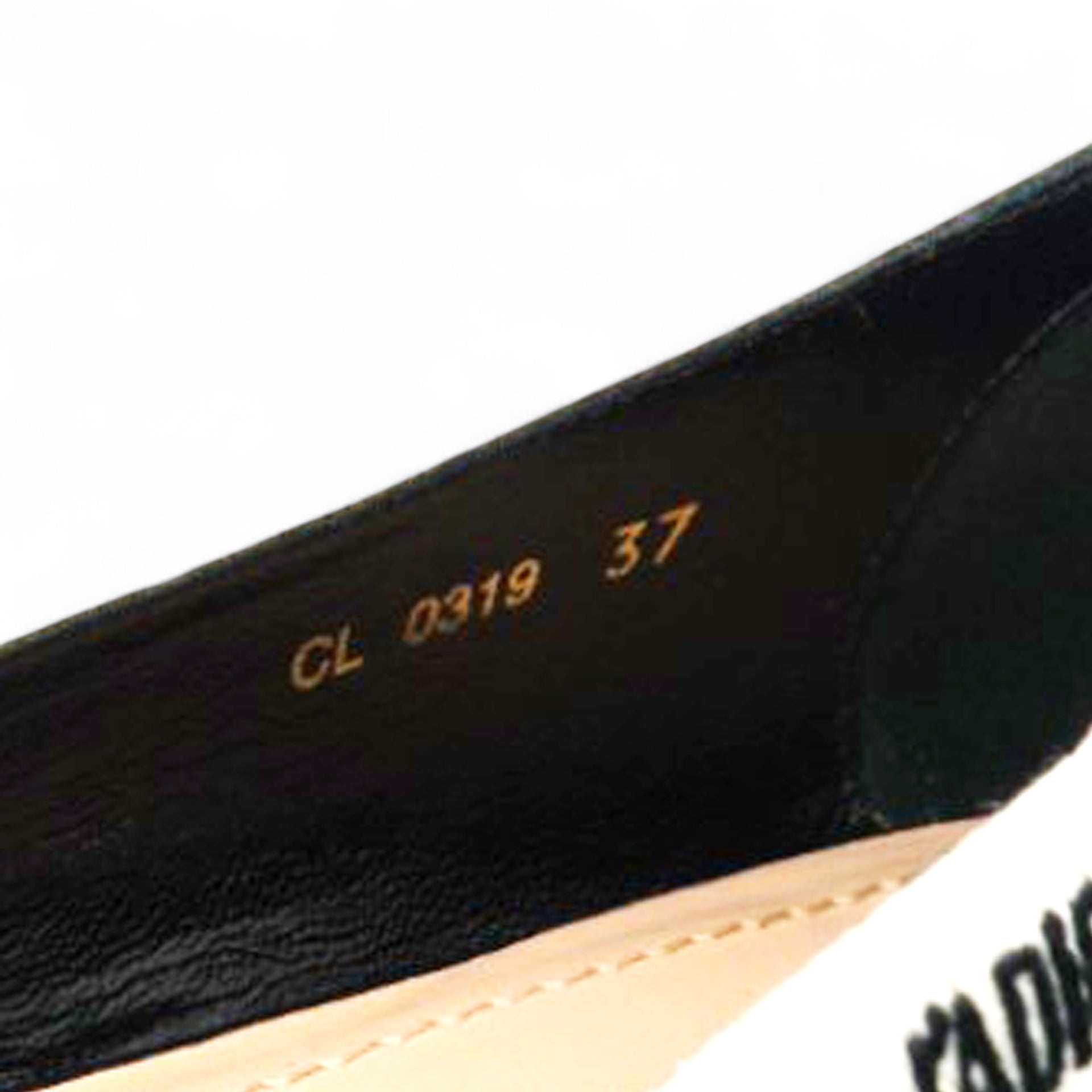 Fabric Ribbon Embroidered J'Adior Ballet Flats Black Size37