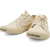 Paris Brand-Print Canvas Low-Top Trainers Size42