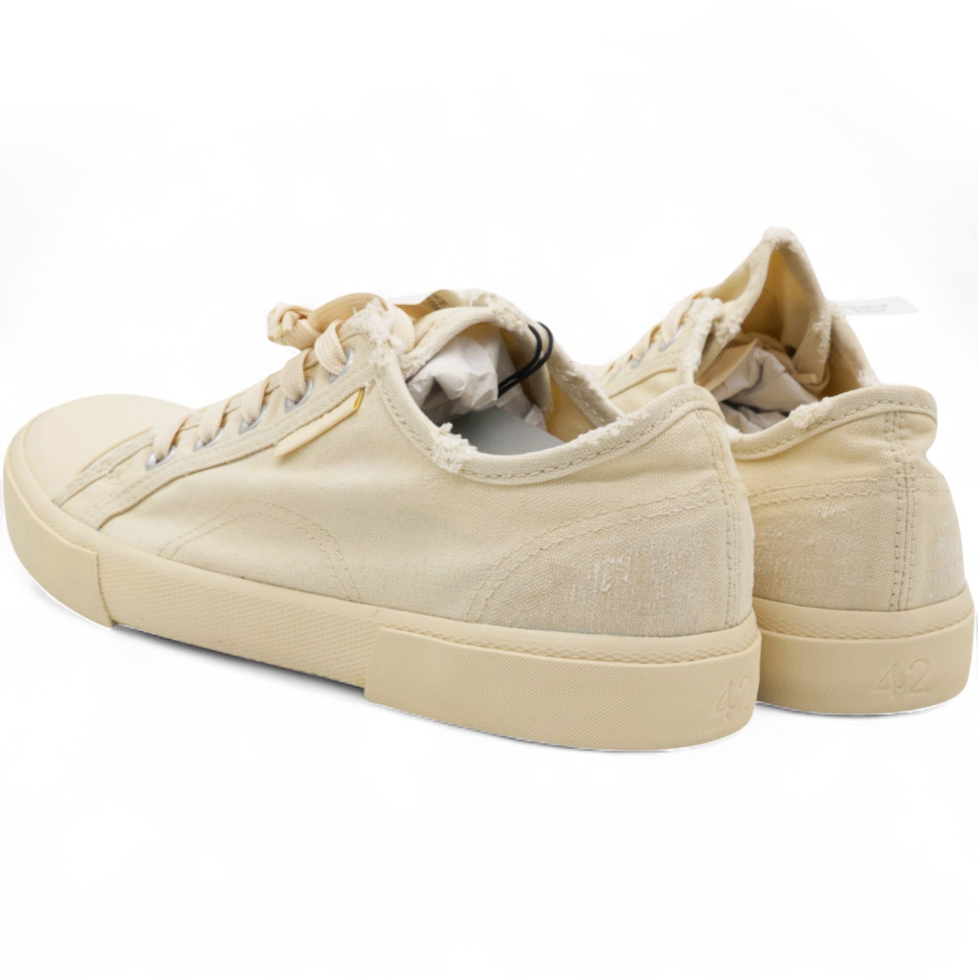 Paris Brand-Print Canvas Low-Top Trainers Size42