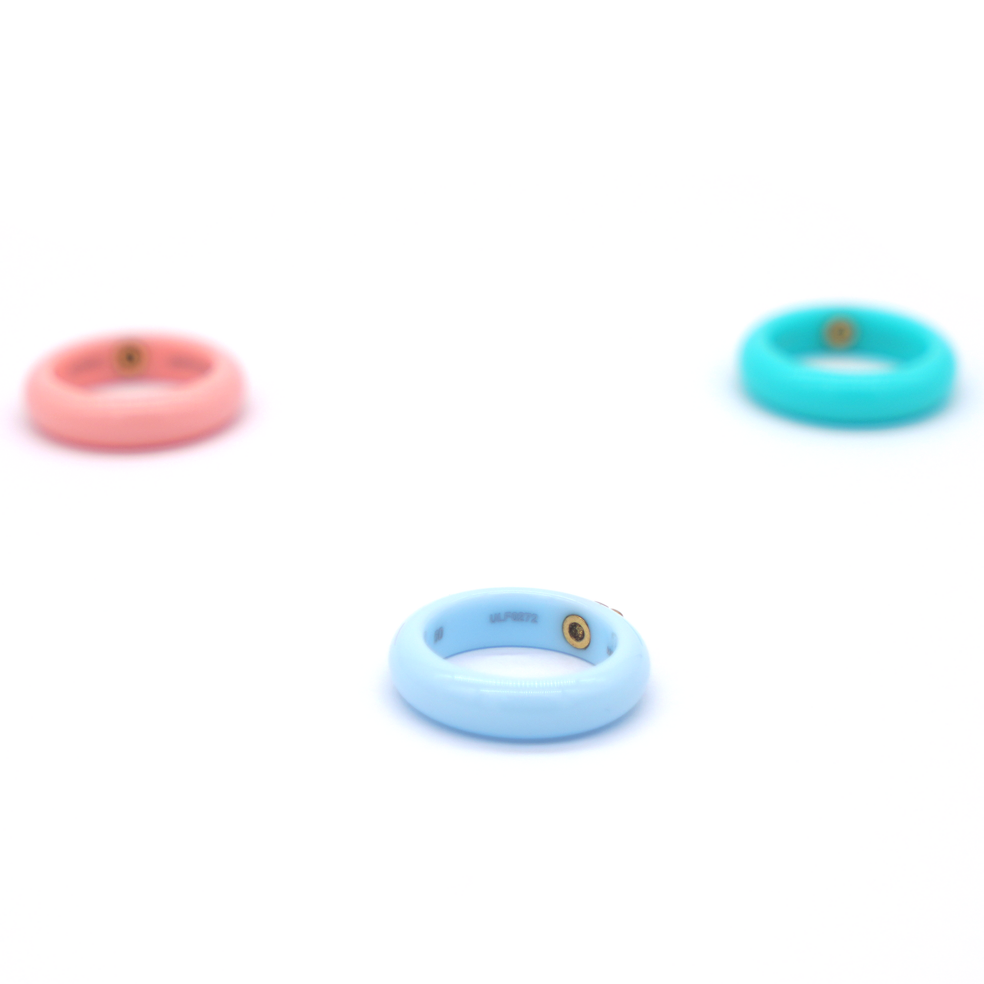 Trio Resin Triomphe Rings Green Blue Pink 50