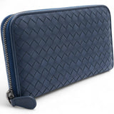 Nappa Intrecciato Zip Around Wallet Pacific Navy