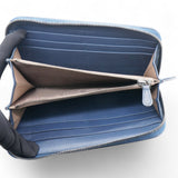 Nappa Intrecciato Zip Around Wallet Pacific Navy