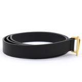 Black Leather Triangle Slim Belt Size75