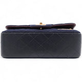 Felt Quilted Paris-Hamburg Charms Mini Rectangular Flap Dark Navy
