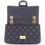 Navy Quilted Crinkled Leather Mini Reissue 2.55 Flap Bag