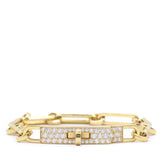 Kelly Chaine Bracelet Bracelet In Yellow Gold Set With Diamonds, Kelly Clasp