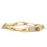 Kelly Chaine Bracelet Bracelet In Yellow Gold Set With Diamonds, Kelly Clasp