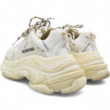 White/Grey Leather Triple S Sneakers Size37