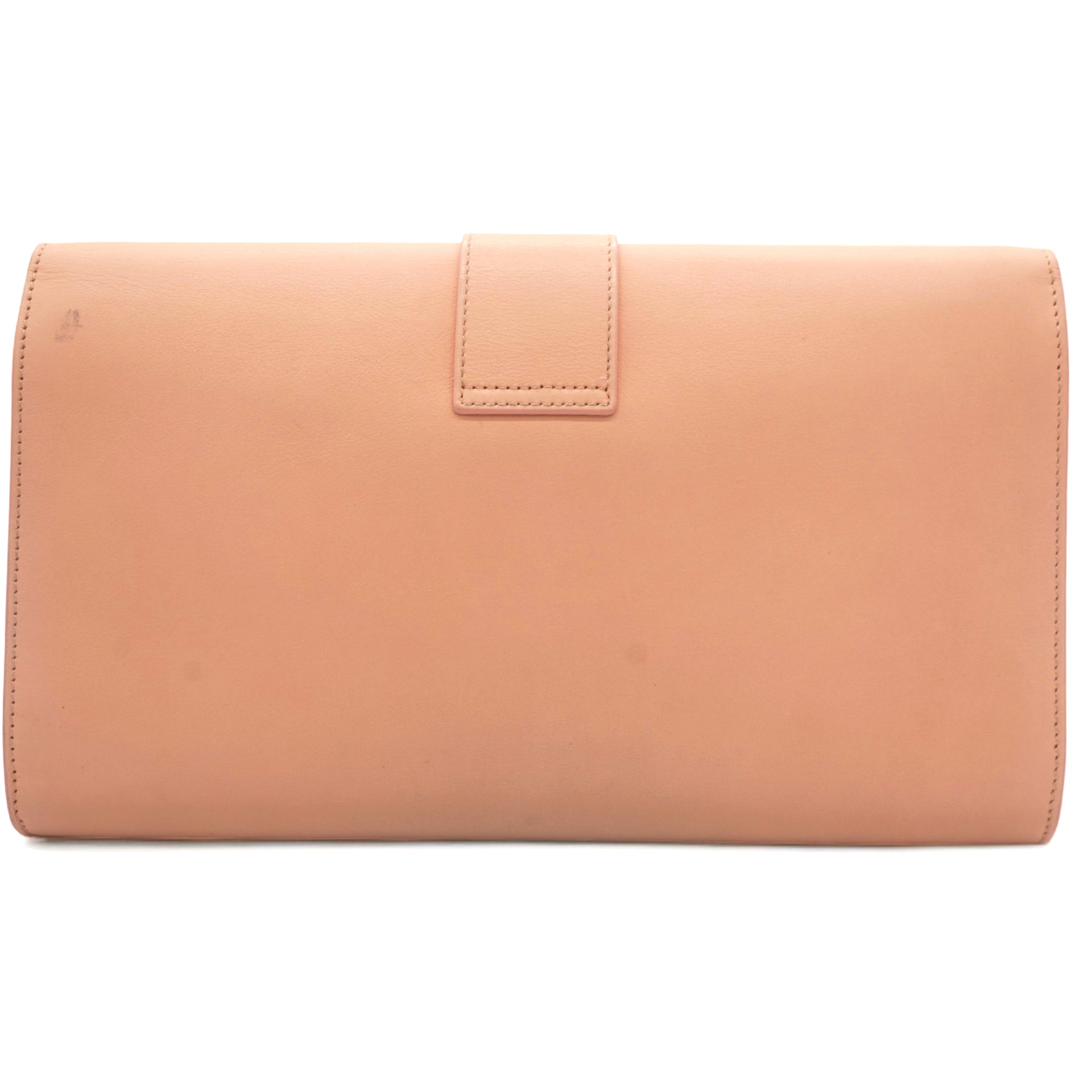 Light Pink Leather Ligne Y Clutch Bag