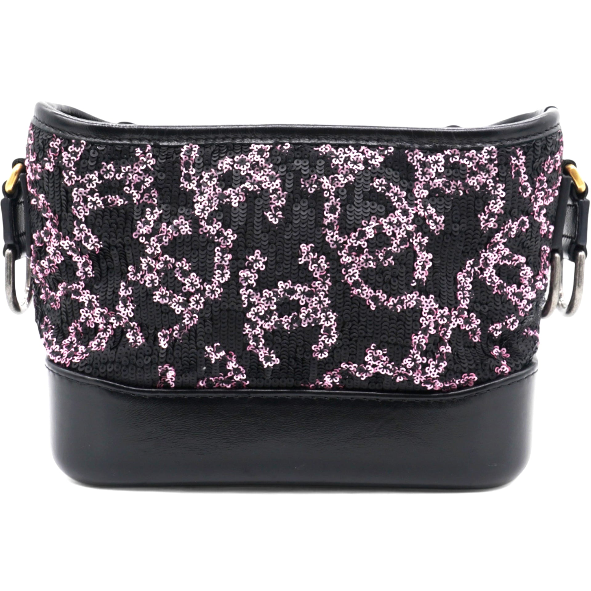 Sequin Small Gabrielle Hobo Black/Gold