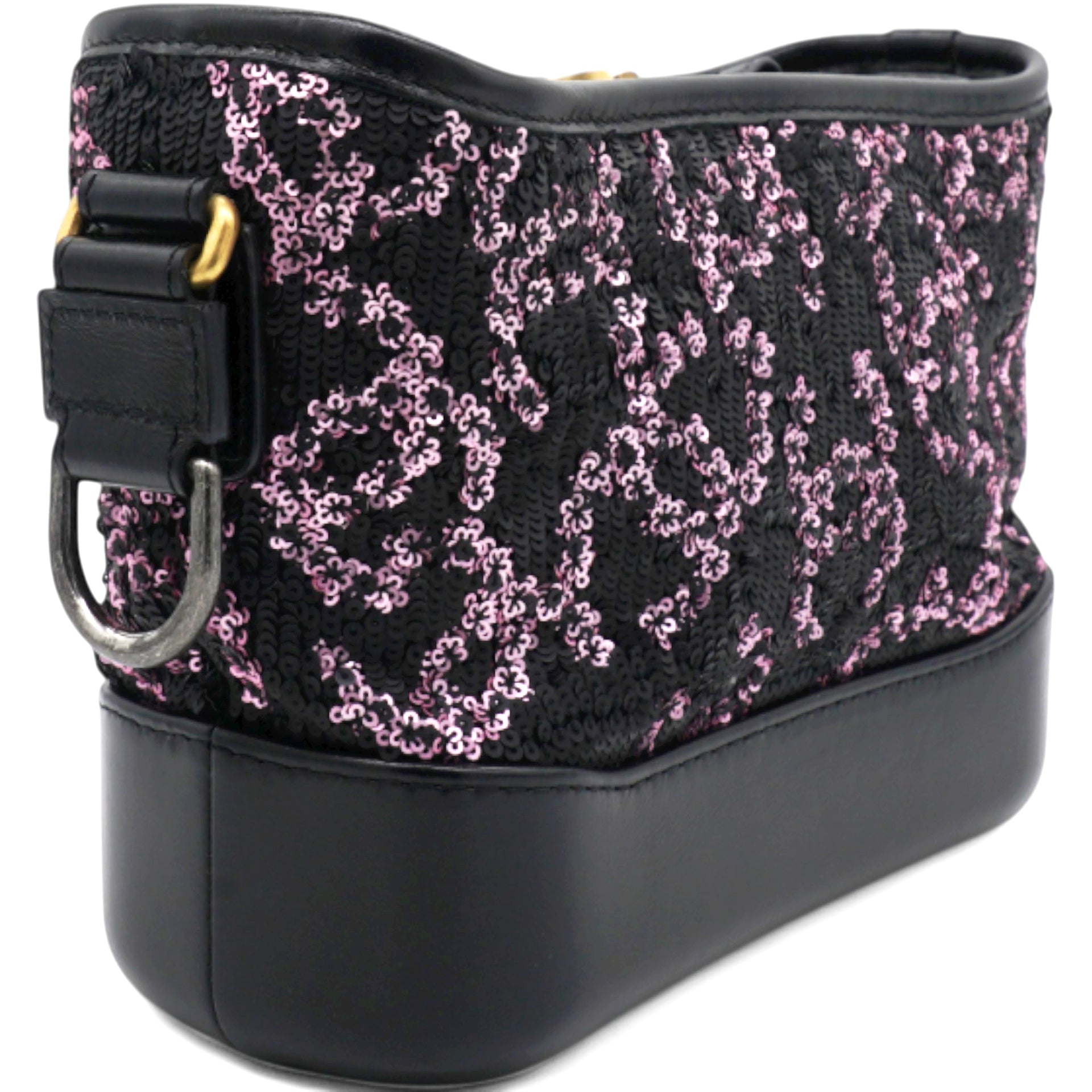 Sequin Small Gabrielle Hobo Black/Gold