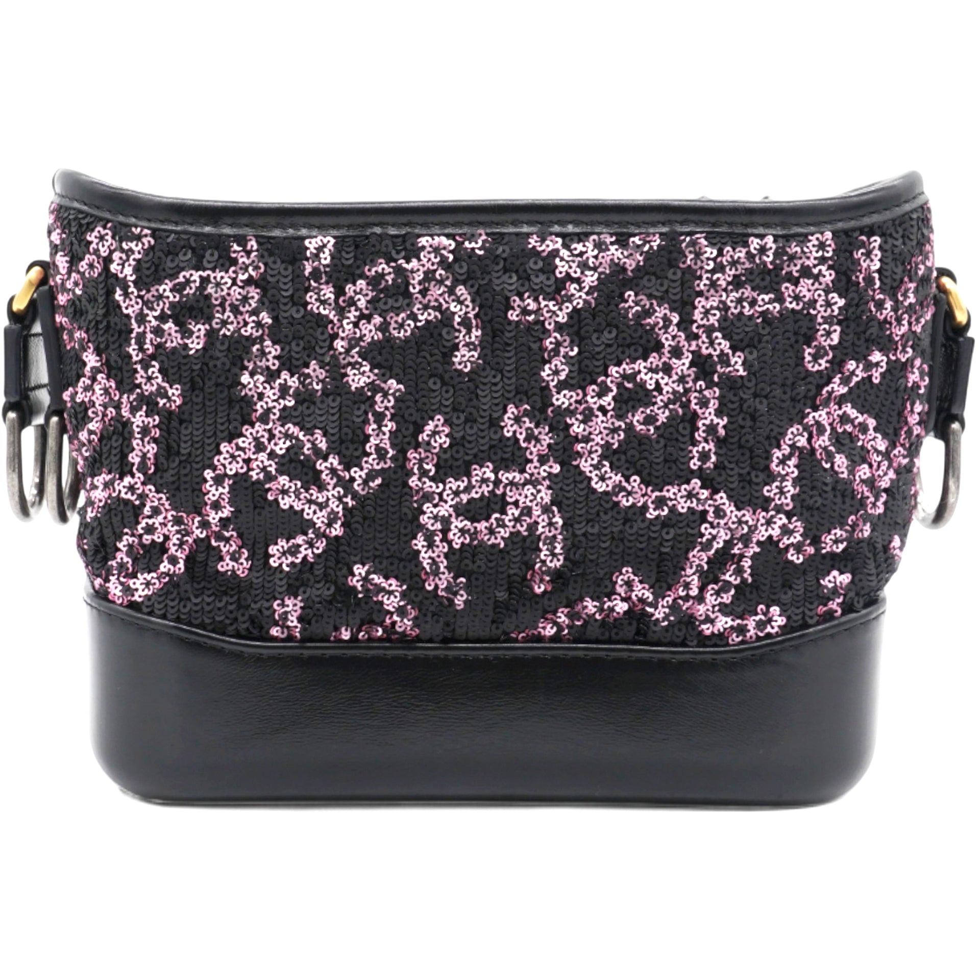 Sequin Small Gabrielle Hobo Black/Gold