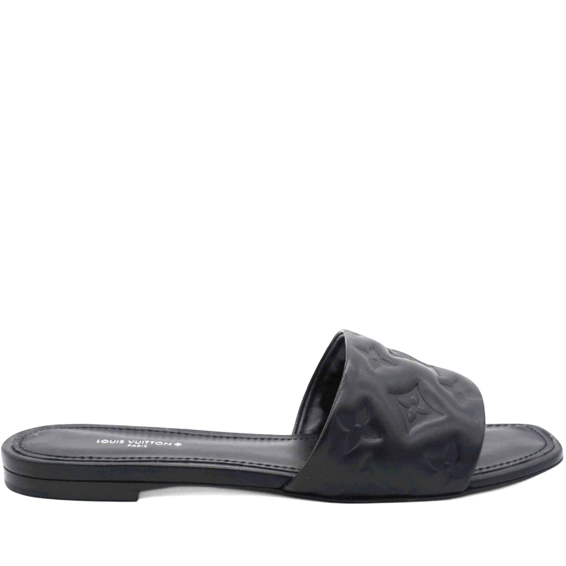 Lambskin Embossed Monogram Revival Flat Mules Size38